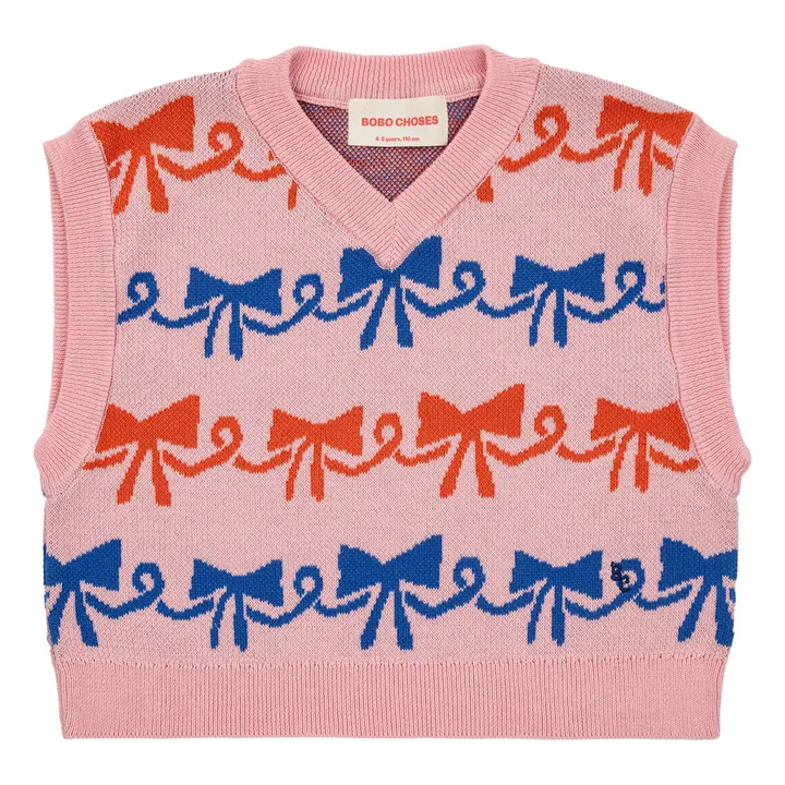 Bobo Choses Pull Sans Manches Coton Bio Nœuds | Rose