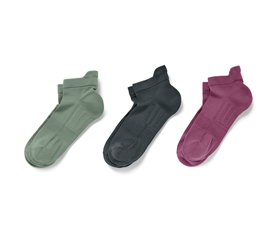 3 Paar Sportsocken, salbei, oliv, mauve
