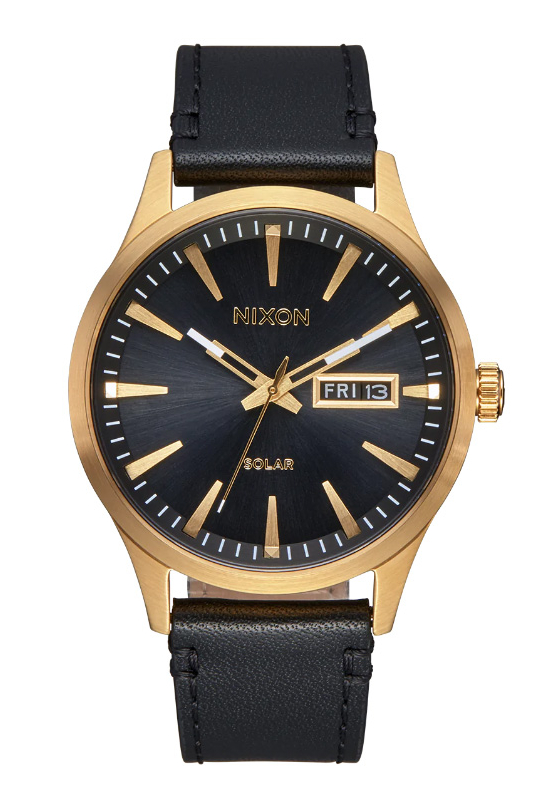 Nixon Sentry Solar Leather All Gold/Black A1347-510