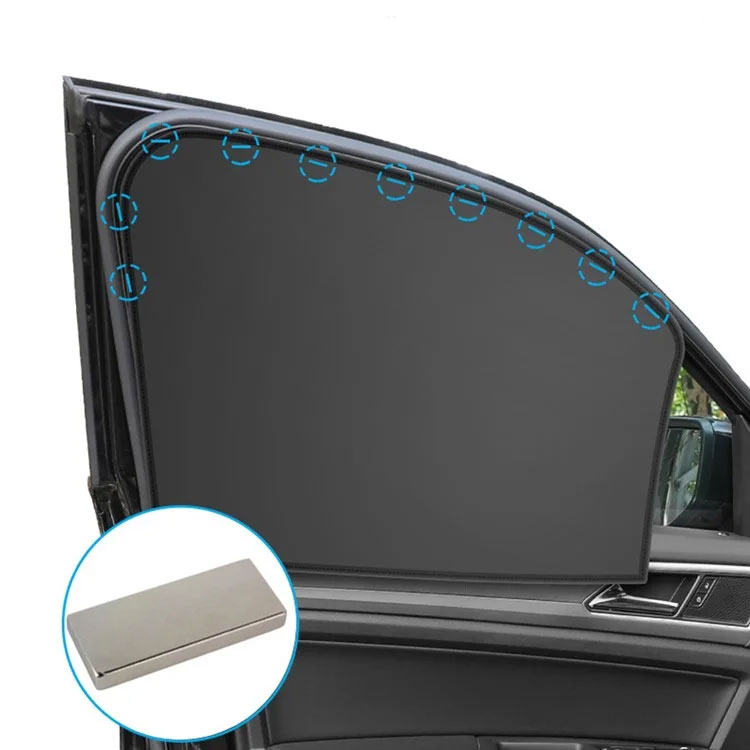 (62x48x33cm) Magnetische Auto KFZ Sonnenblende für Seitenscheibe mit UV-Schutz - Schwarz