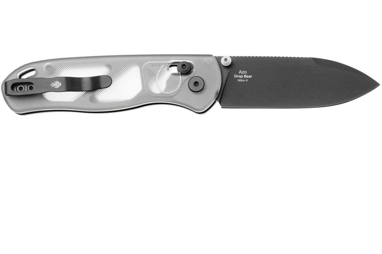 Kizer Vanguard Drop Bear V3619A9 PVD Nitro V, Clear Acrylic, zakmes, Azo design
