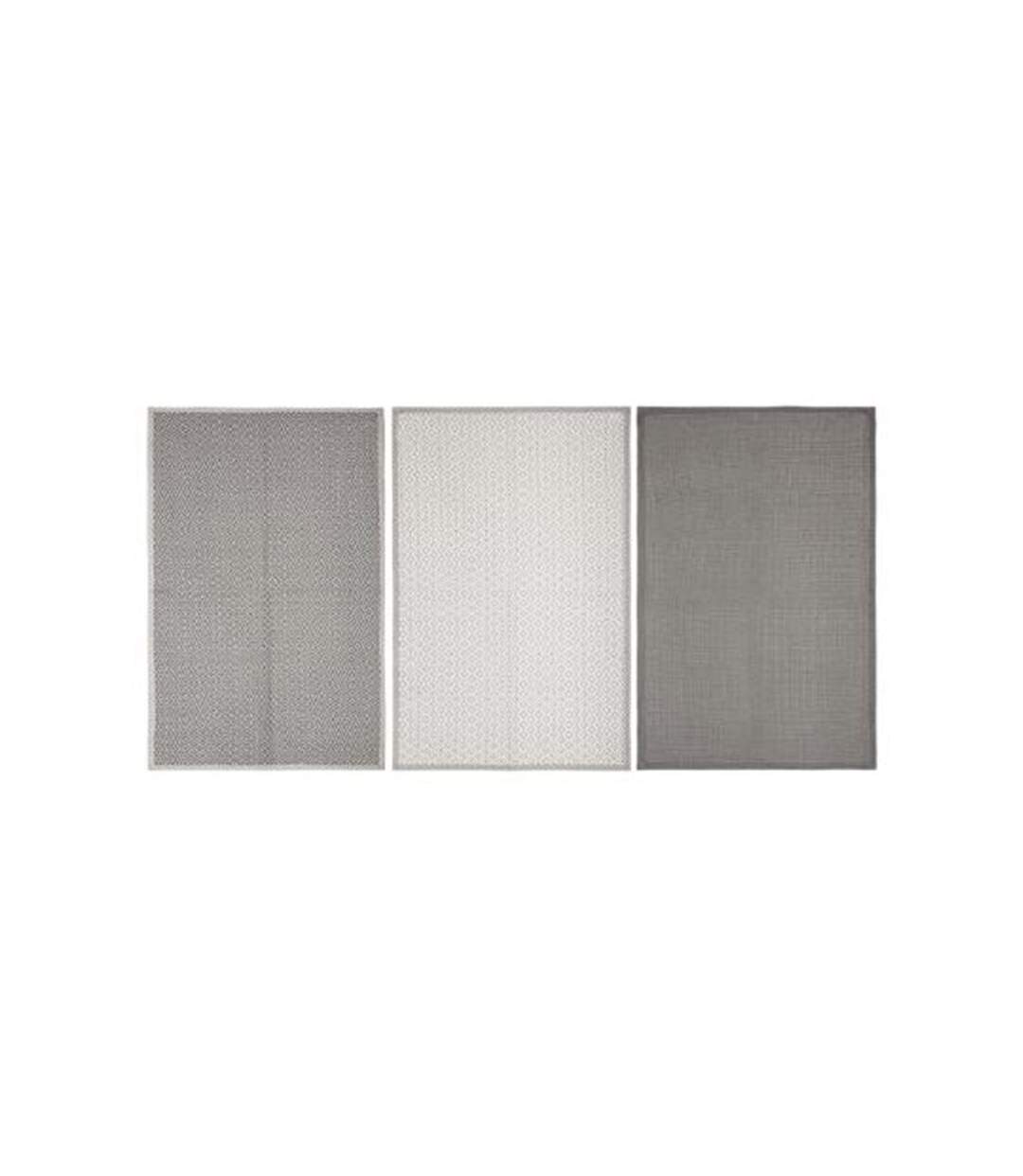 Lot de 3 Torchons Imprimé 45x70cm Gris