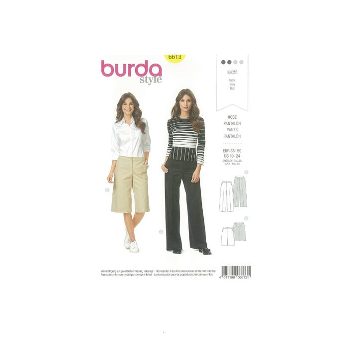 Burda-Patroon broek 6613 - Burda