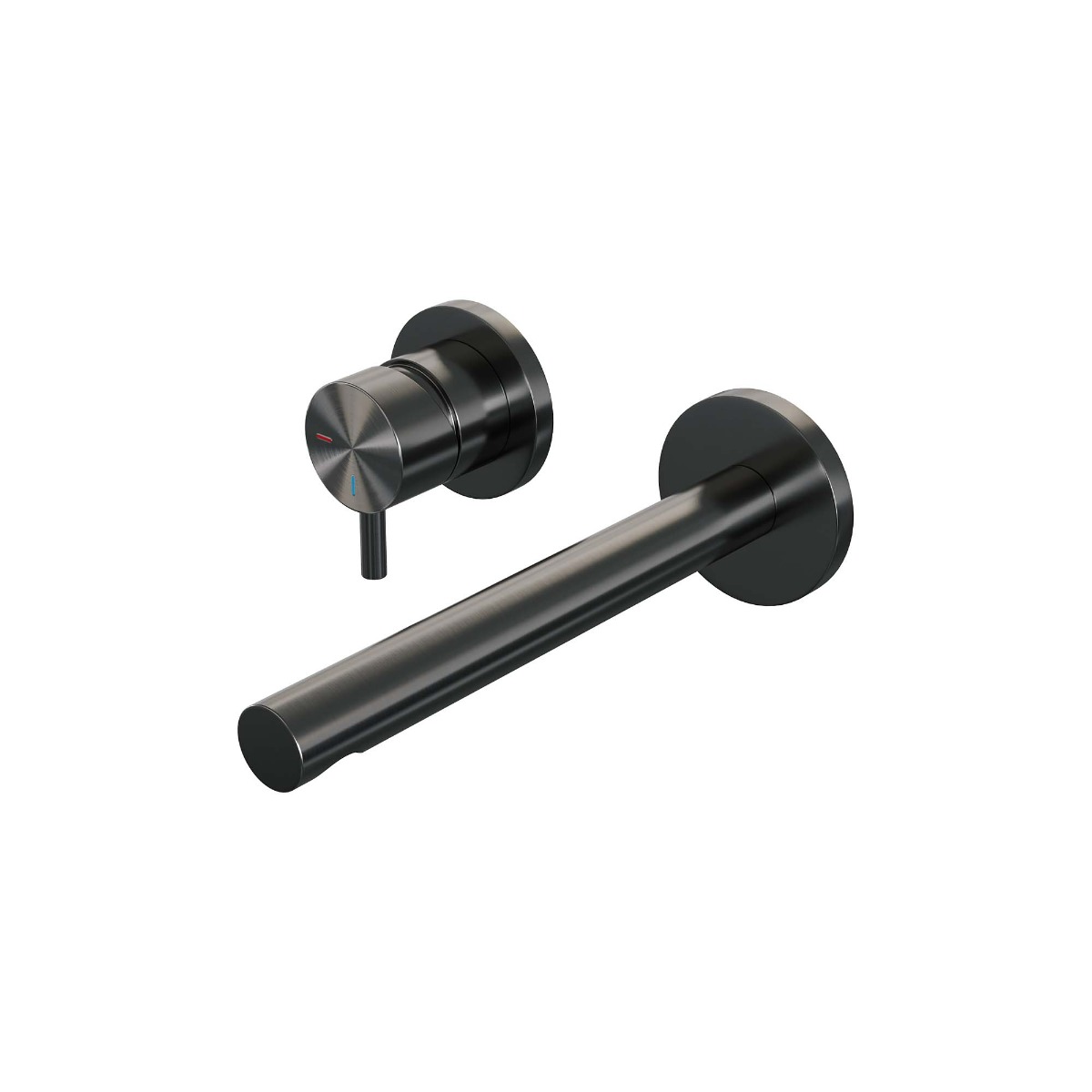 Brauer Gunmetal Edition ColdStart wastafelkraan inbouw rechte uitloop en rozetten model B2 gunmetal geborsteld PVD
