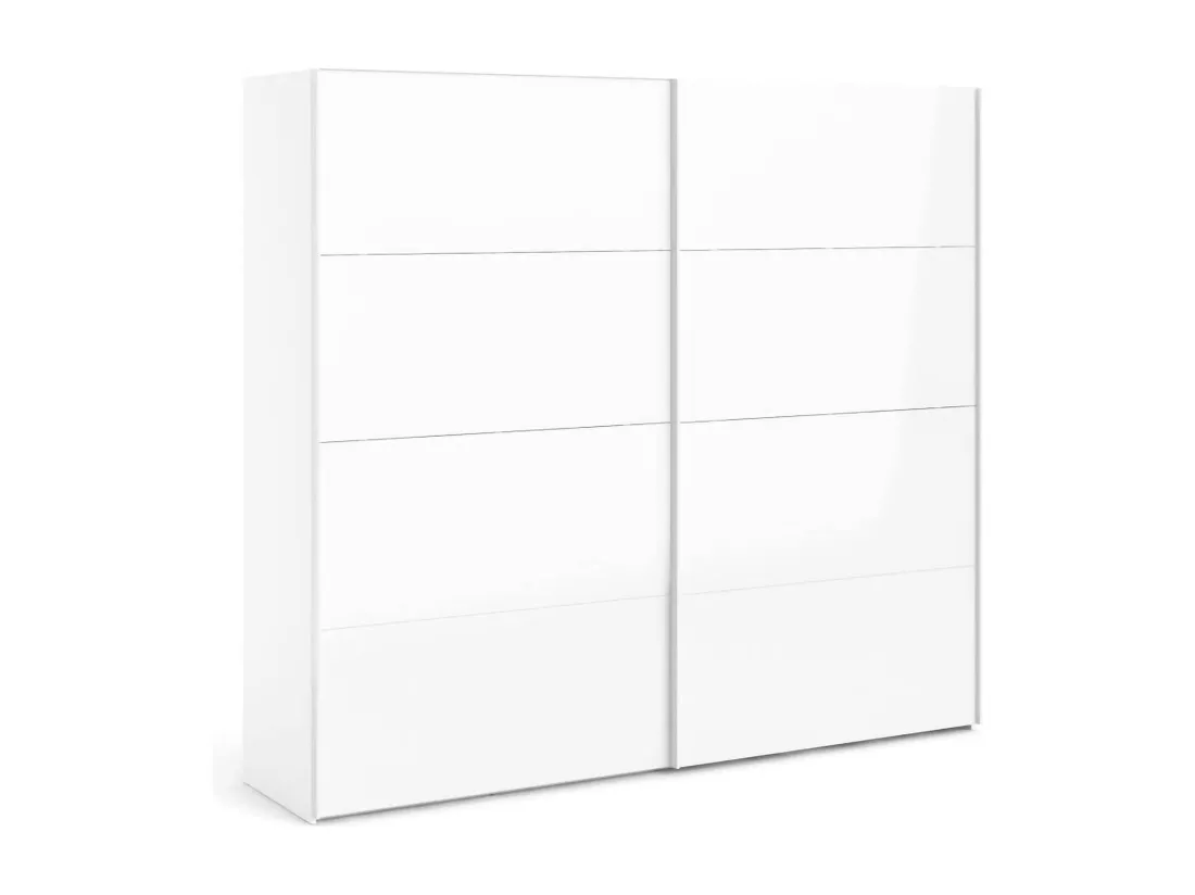 Garde-robe 2 portes Dspinos, Meubles de chambre, Penderie de plain-pied, Placard à vêtements, 243x61 h220 cm, Blanc