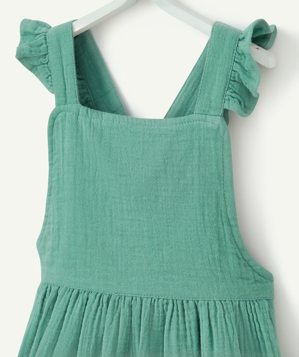 ROBE ÉVOLUTIVE VERTE EN GAZE DE COTON