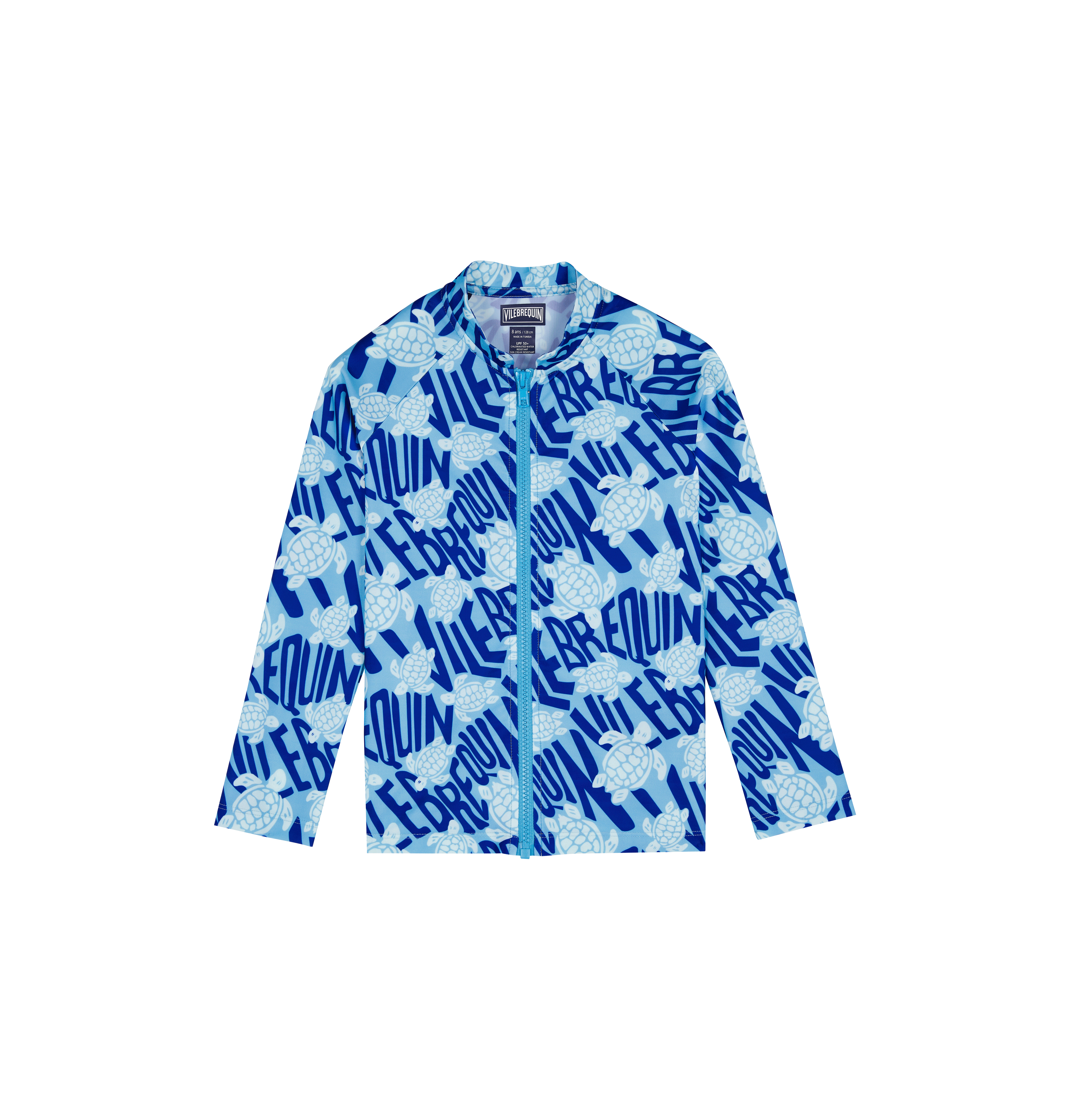 T-shirt Anti UV zippé à manches longues garçon Ronde des tortues logo