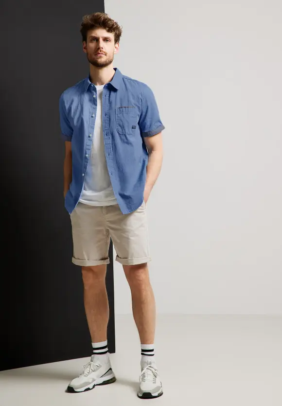 Kurzarm Oxfordhemd - chambray blue