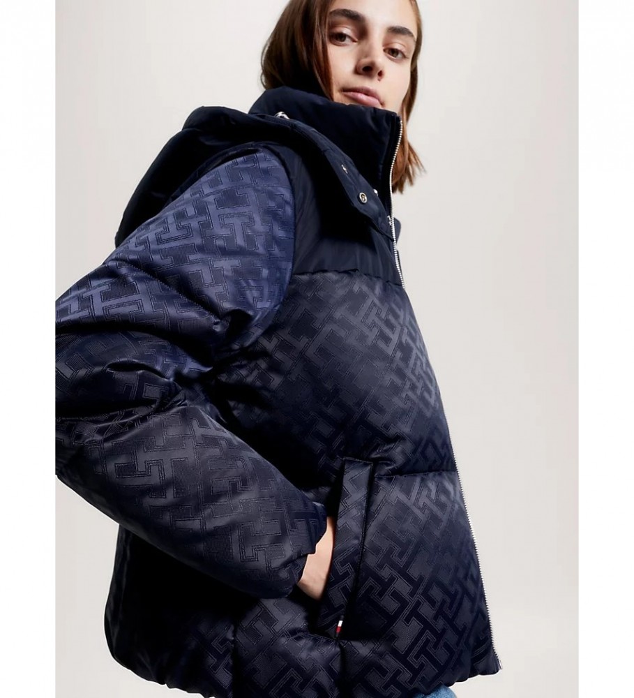 Jaqueta acolchoada Tommy Hilfiger New York com monograma, azul marinho