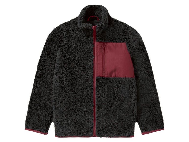 Jongens fleece jas met opstaande kraag