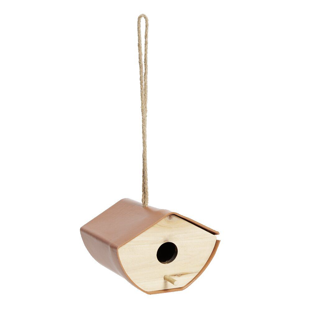 Nichoir oiseau 16,3xH12x14,5cm fibre de bambou blanc