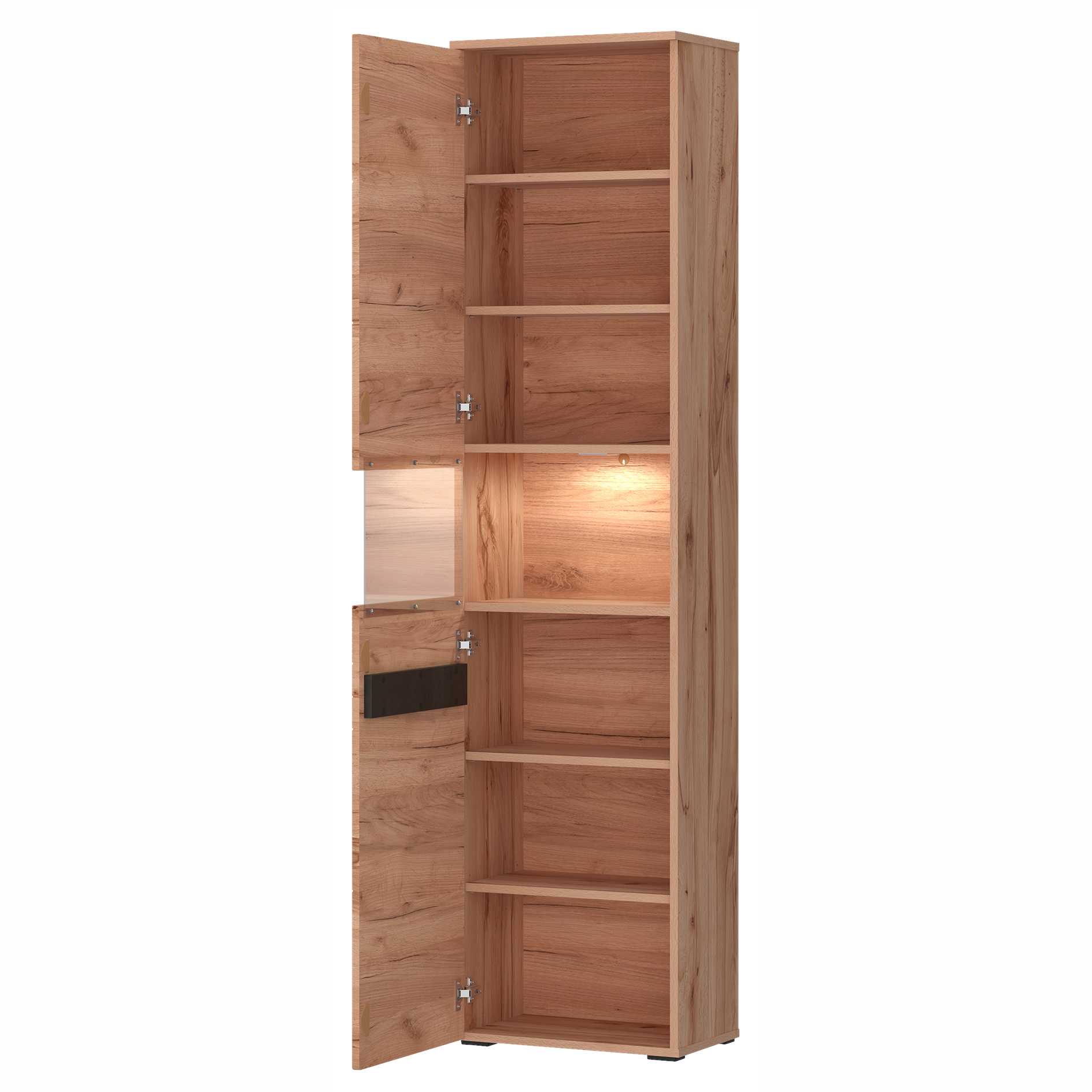 Standvitrine - Crenata Buche - mit Glaseinsatz -195 cm
