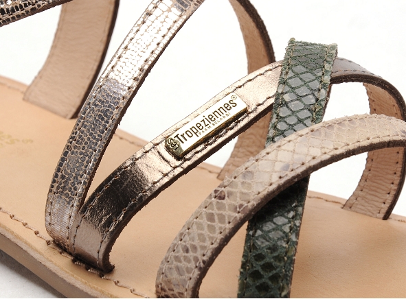 Les tropeziennes nu pieds plats femme hapaxgum f kaki