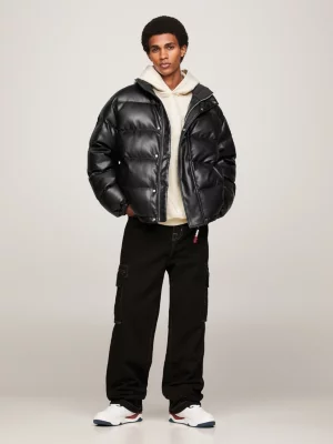 Jaqueta puffer Tommy Remastered Alaska com blocos de cores tonais