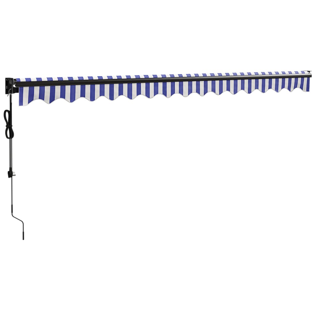 Auvent rétractable automatique bleu et blanc 4x3 m
