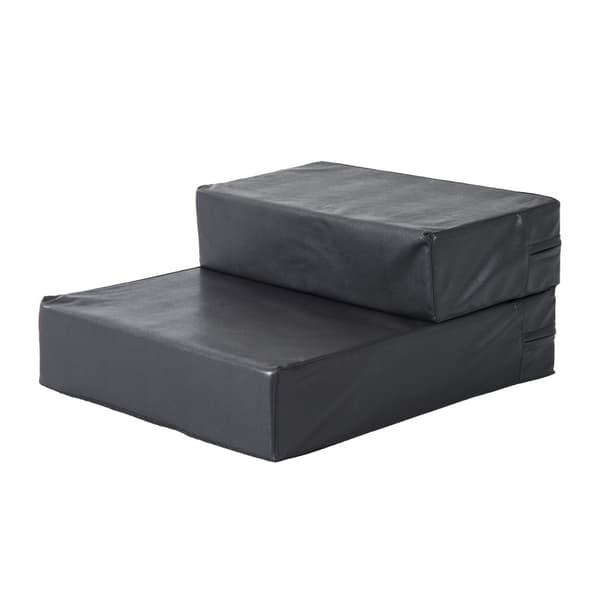 Kjæledyrtrapper Sammenleggbar Kjæledyrsmatte Med 2 Trinn, Hundetrapper For Katter Og Hunder, Svart, L45Xb39Xh20Cm