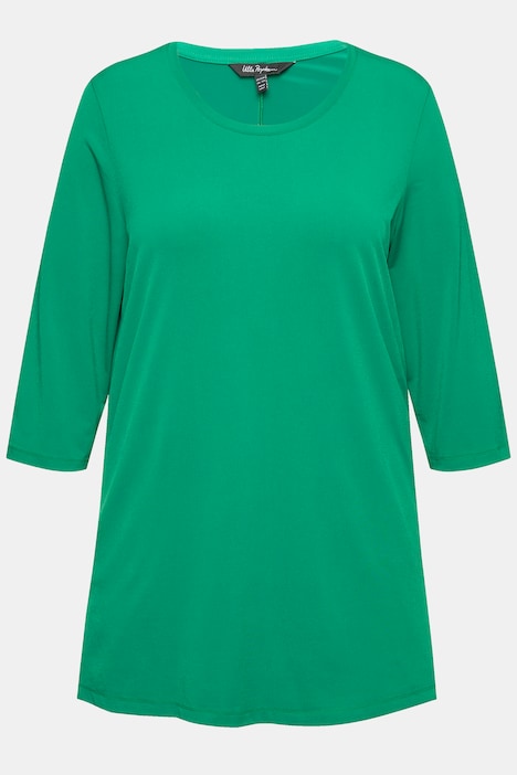 Longshirt,  A-Linie, Rundhalsausschnitt