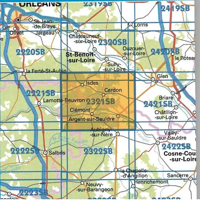 IGN - 2321 SB ARGENT SUR SAULDRE 1 25 000