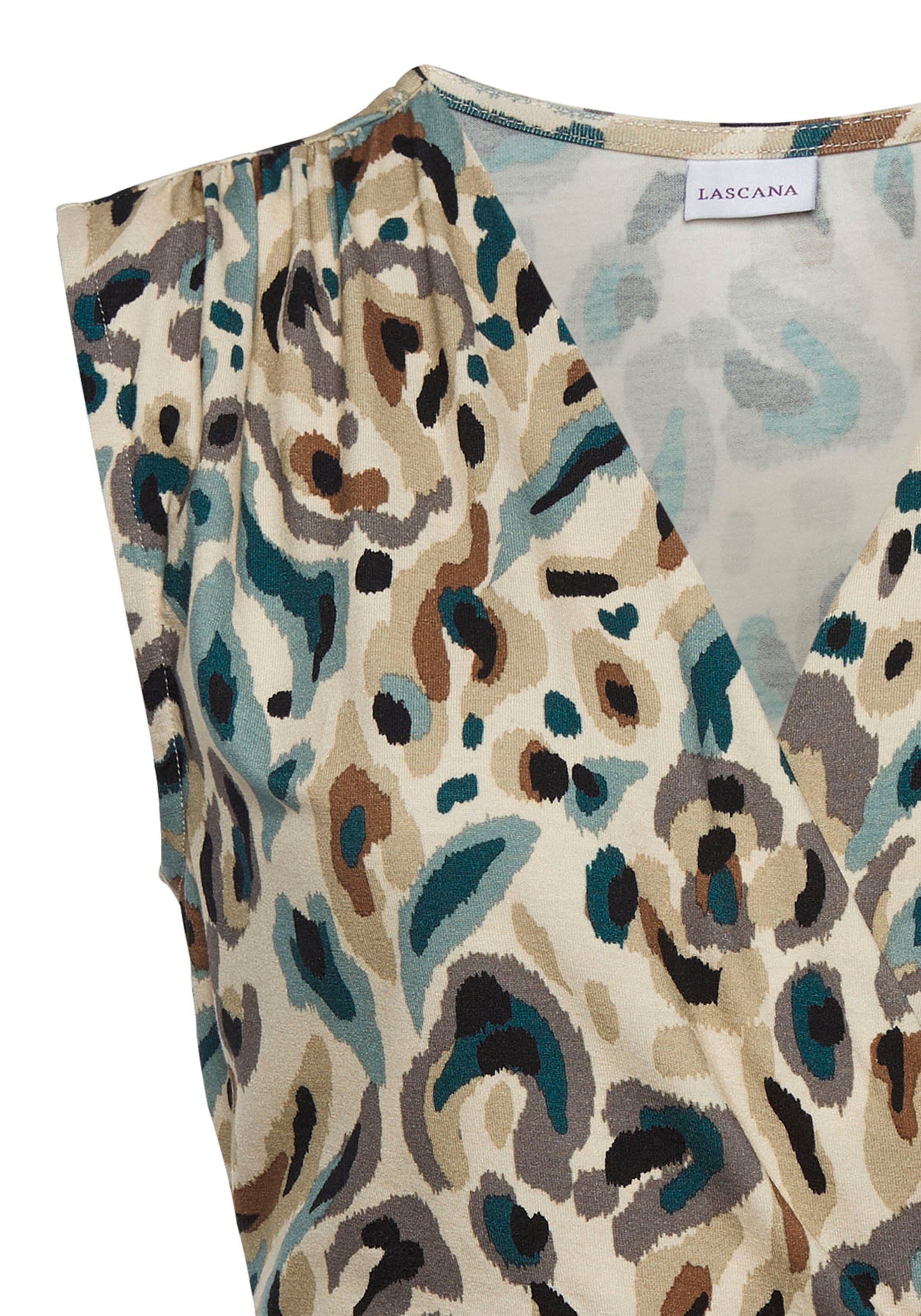 LASCANA Shirttop , mit dezentem Raffungen an der Schulter, Damentop in Wickeloptik