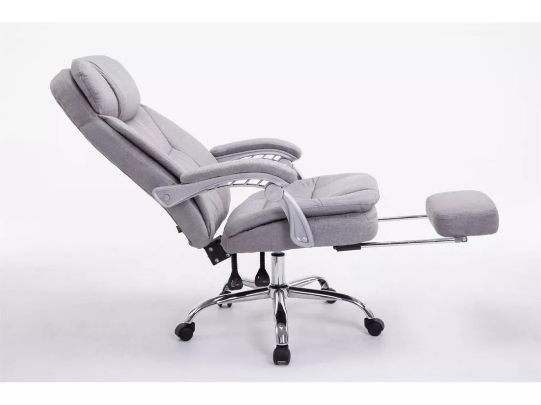 Chaise de bureau - Tissu - Gris - XL Troy