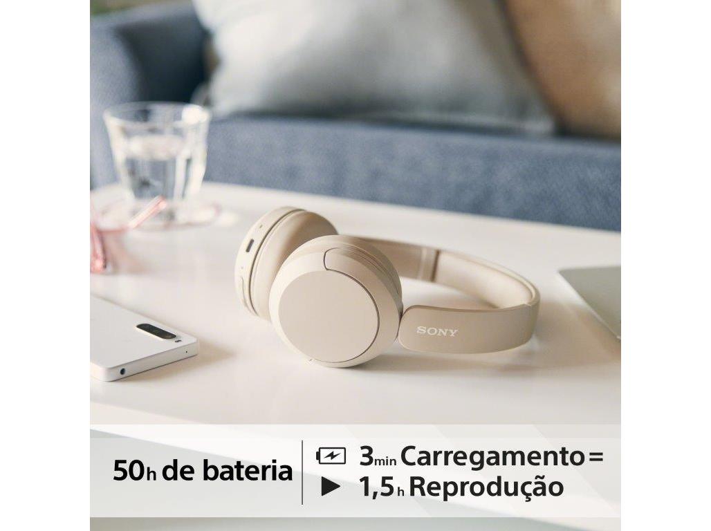 AUSCULTADORES SEM FIO SONY WHCH520C BEJE