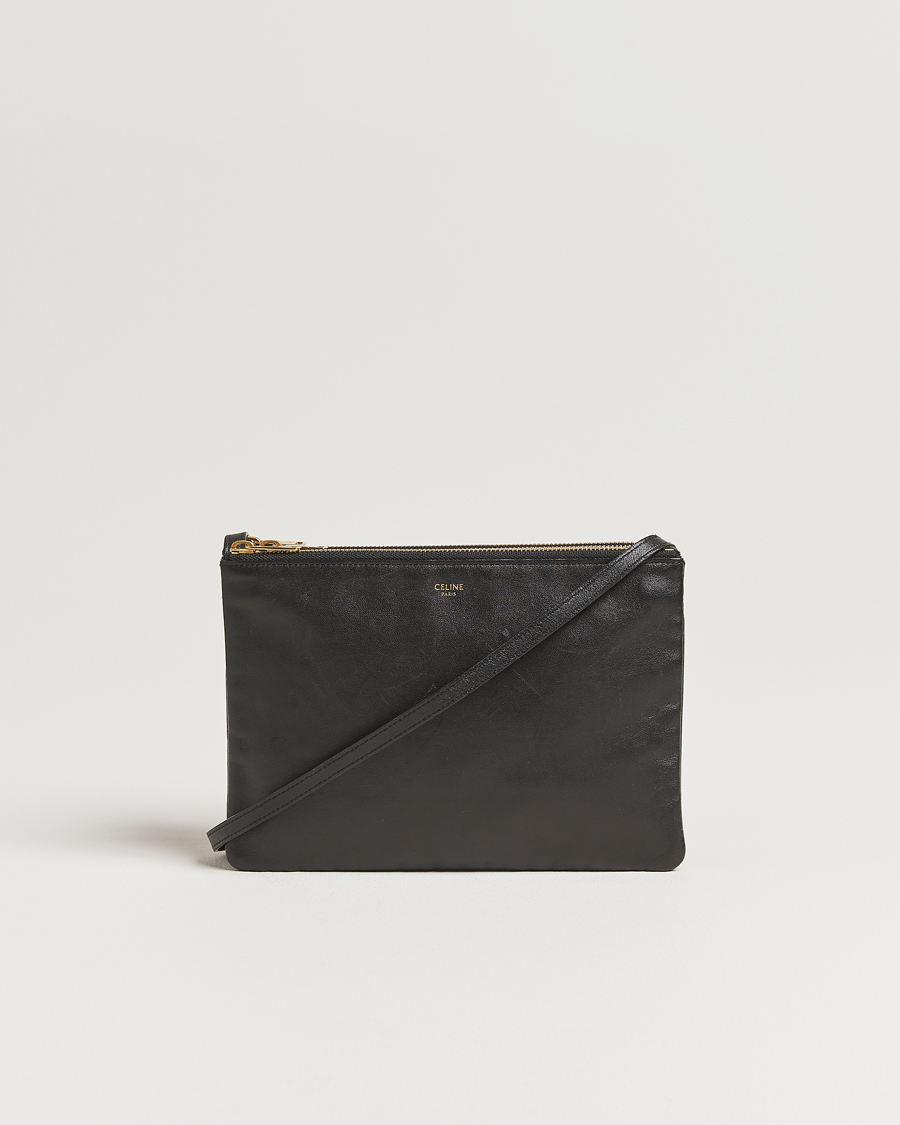 Celine Pre-Owned Trio Bag Medium Leather Black