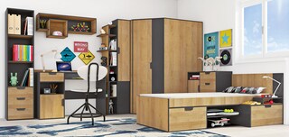 Schreibtisch Nano Eiche Riviera/Graphit Nachbildung ca. 125 x 85 x 55 cm