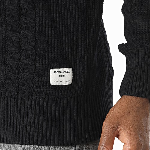 Pull Col Roulé Cogrid Cable Noir