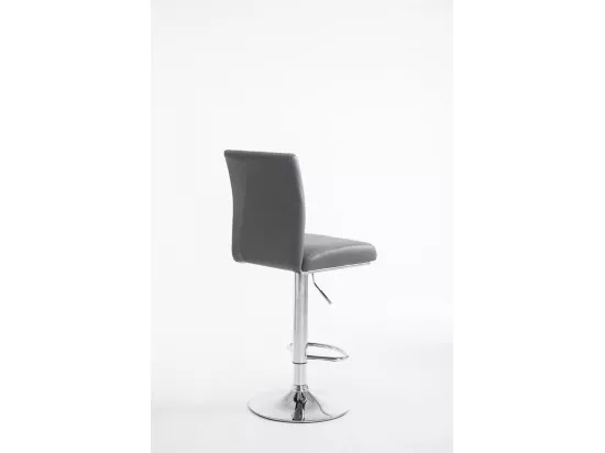 Lot de 2 Tabouret de bar - Similicuir & Noir - Gris - Köln