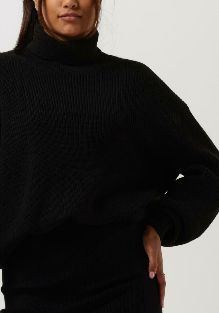 CALVIN KLEIN zwarte calvin klein coltrui ck chunky roll neck