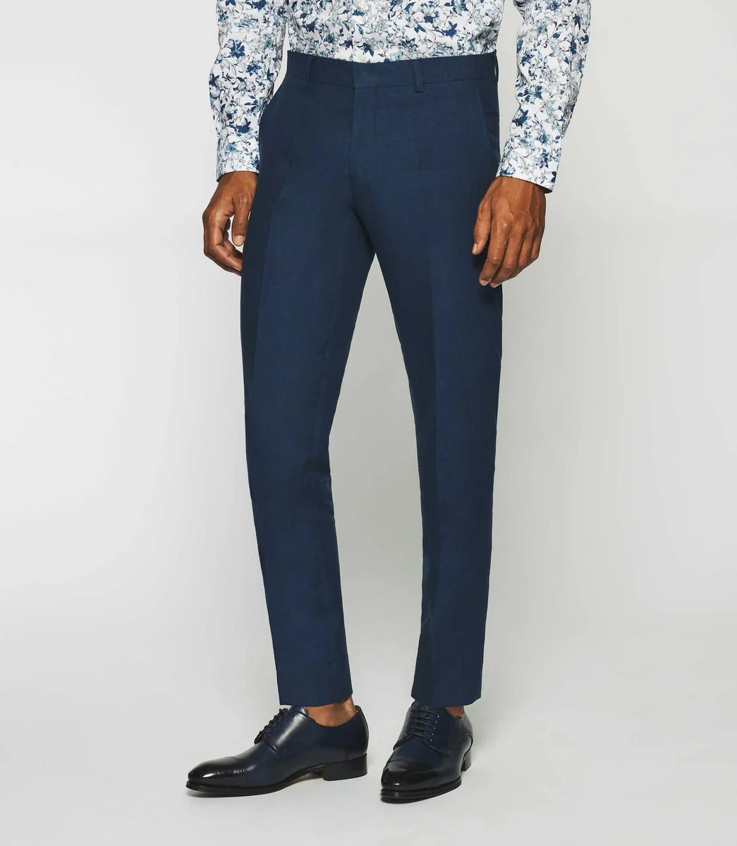 Pantalon en lin marine