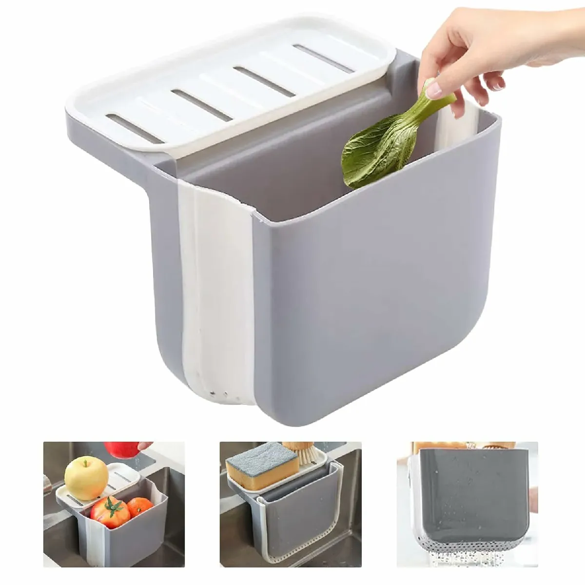 Vendos85 Poubelle à séparation 1L - Gris