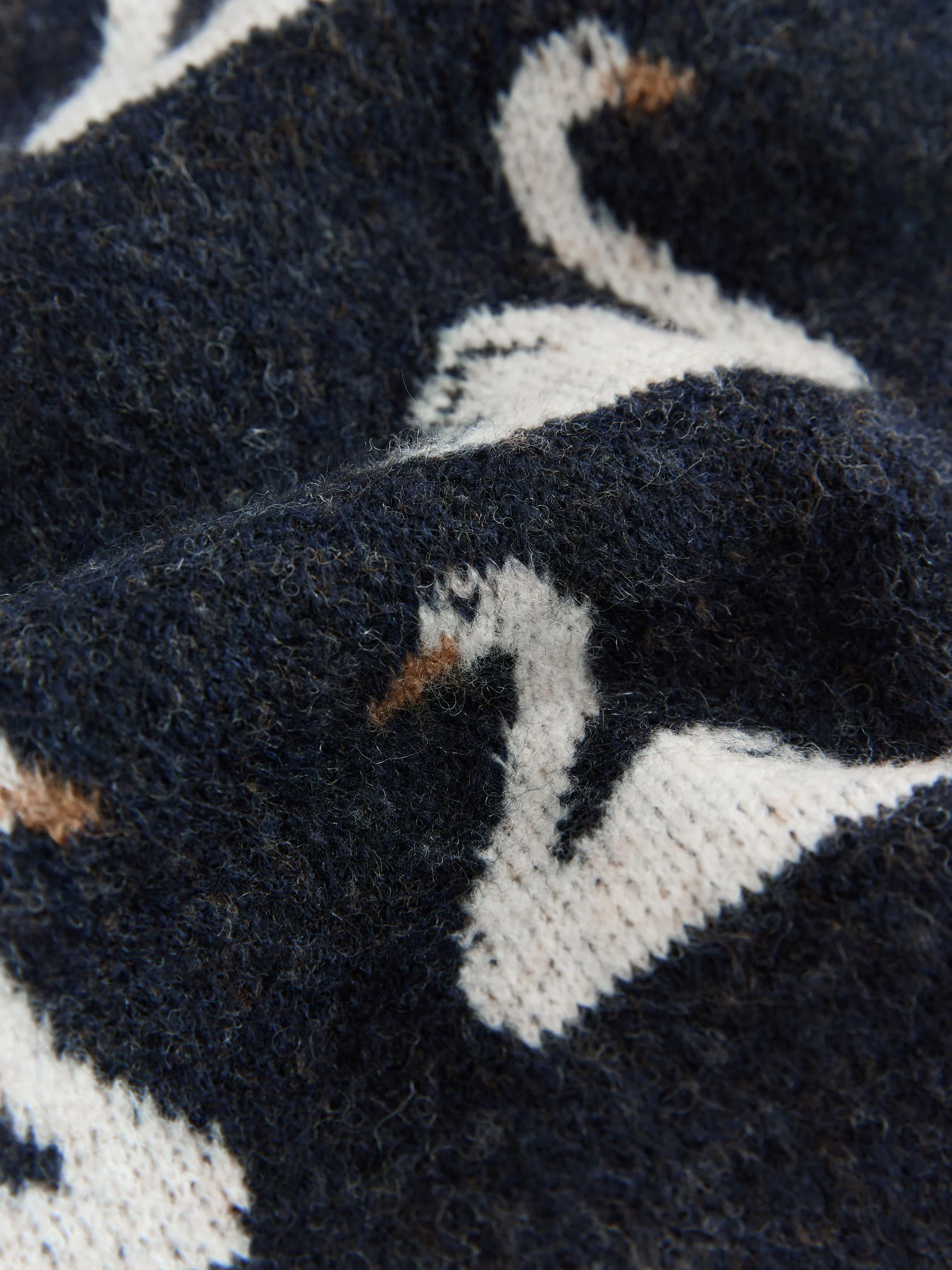 Marineblauw/Wit Swan - Trui met kraaglaag en wol