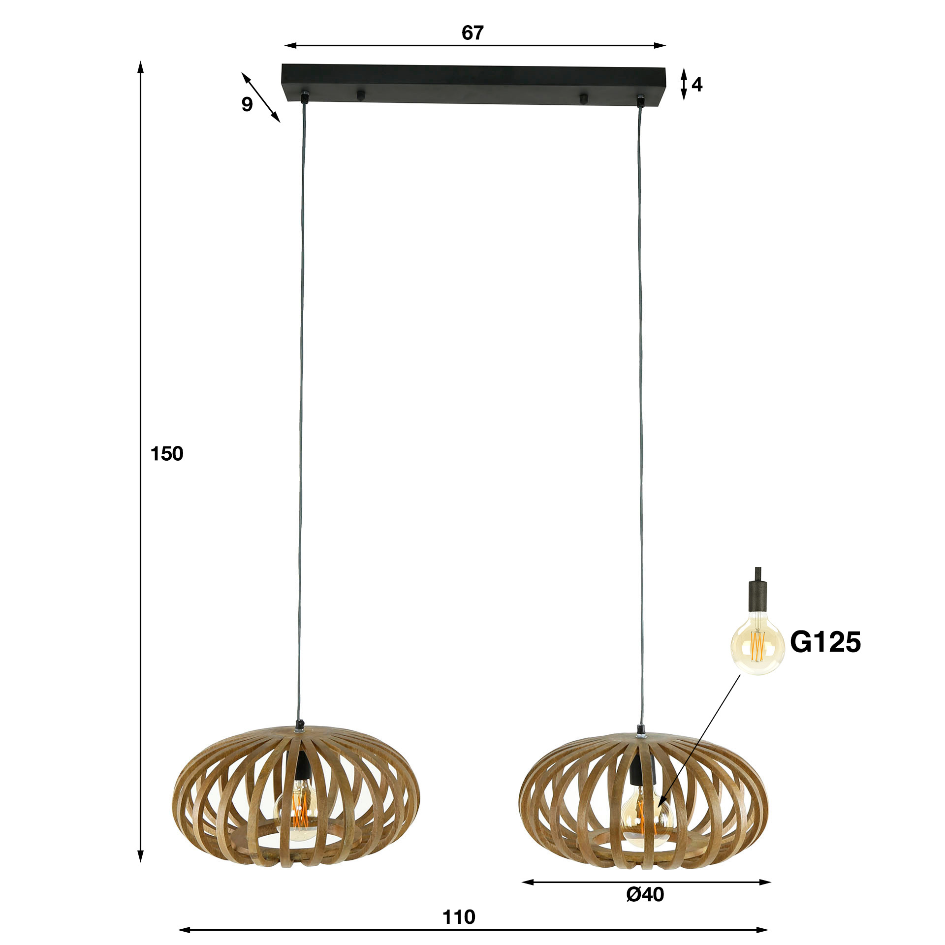 Pendelleuchte 2L STRIPES