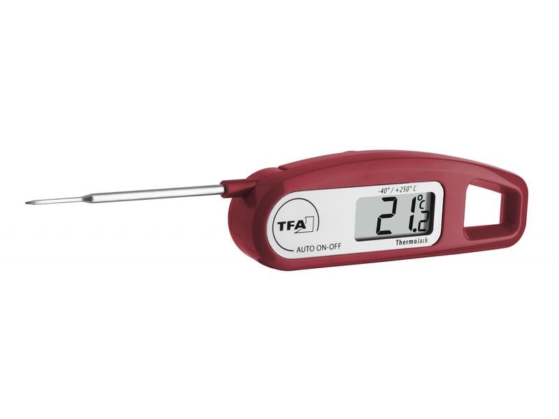 TFA Dostmann Einstichthermometer THERMO JACK, Bordeaux Digitales Einstichthermometer