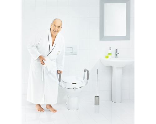 Toiletverhoger met deksel en sta-op-hulp, wit