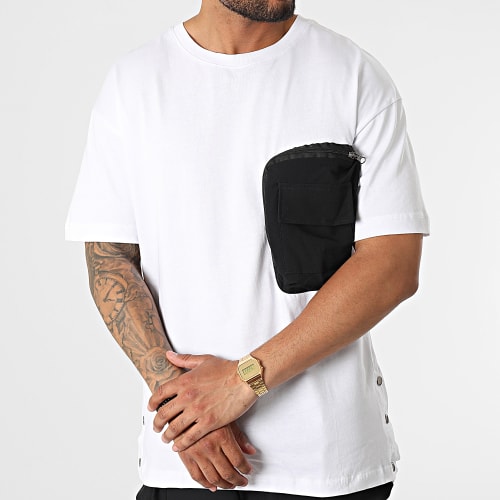 Ensemble Tee Shirt Poche Et Pantalon Jogging F22-909T Noir Blanc