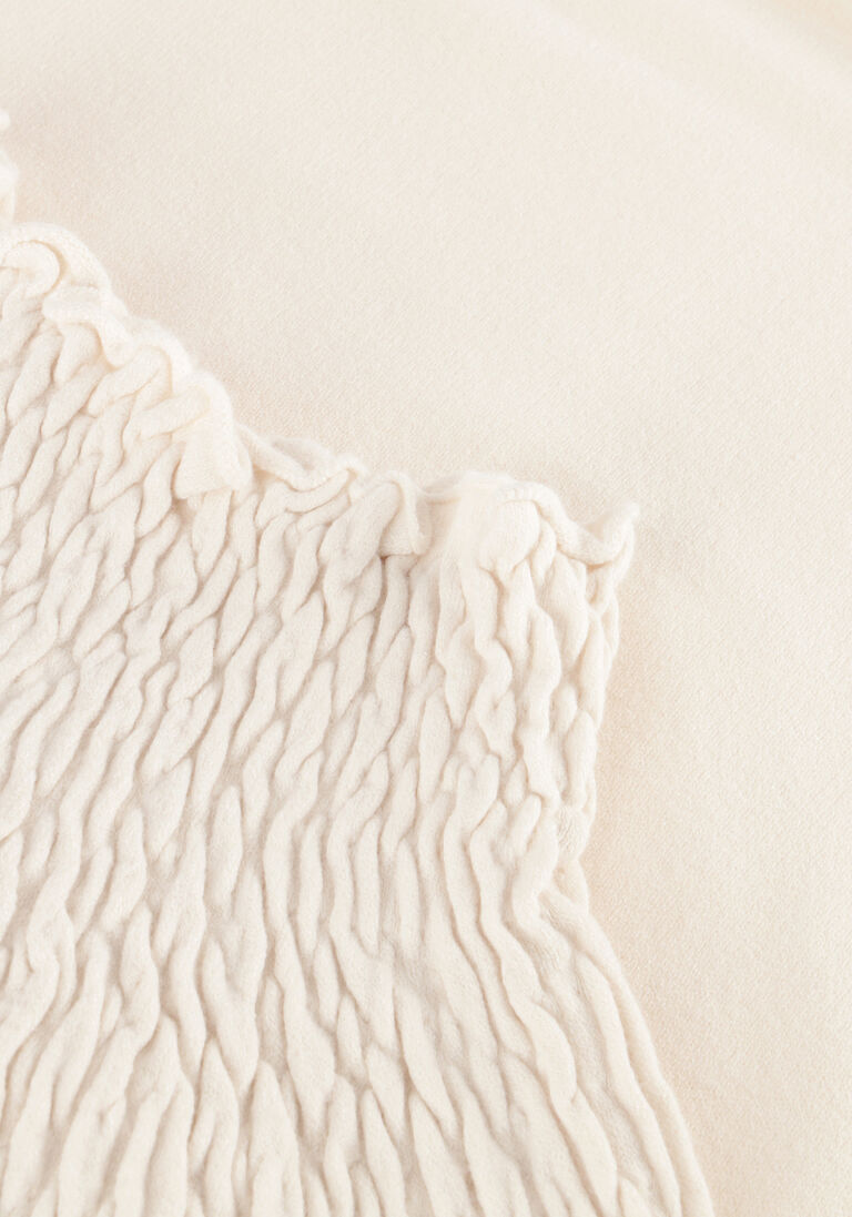 SUMMUM witte summum  smocked sweater basic knit