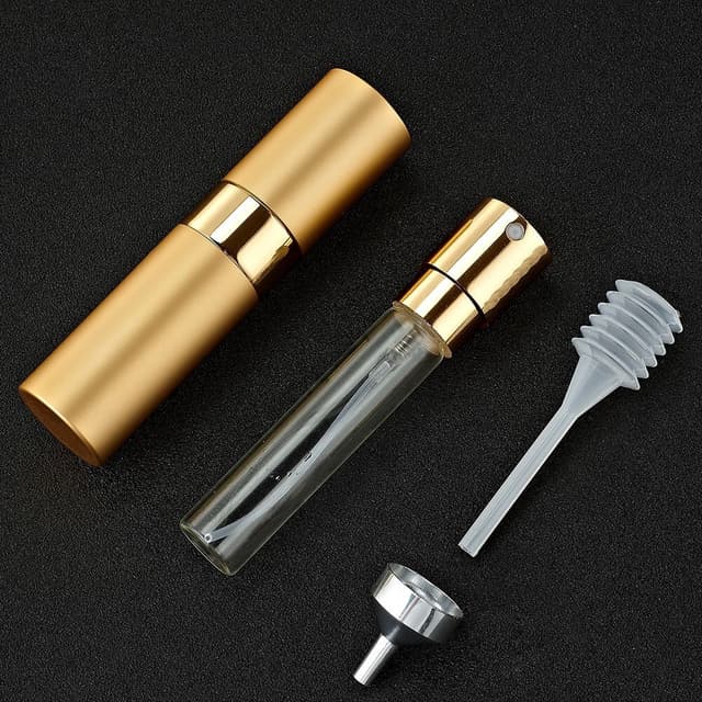 Genopfyldelig parfume sprayflaske glasflaske legeringsskal 8 ml Guld