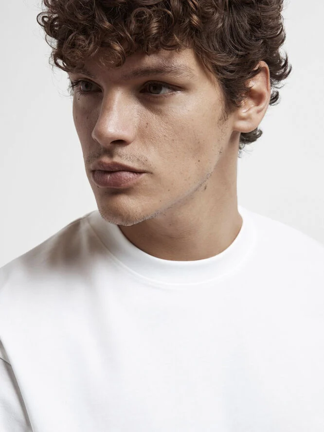 Selected Homme SLHLOOSEOSCAR SS O-NECK TEE NOOS Hvid