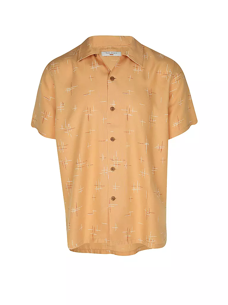 NUDIE JEANS Hemd Slim Fit ARVID 50S HAWAII orange