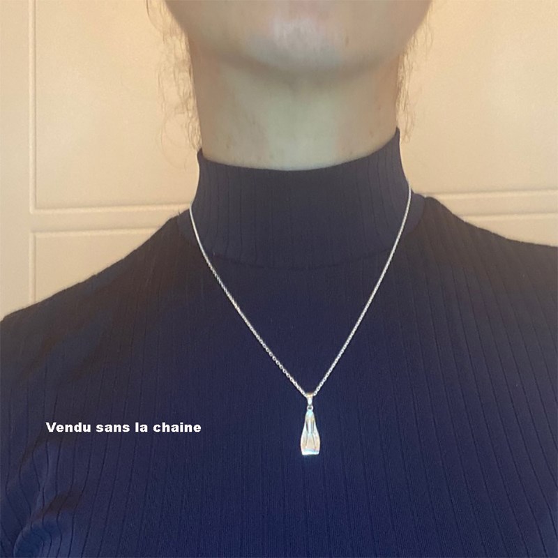 Pendentif petite palme en argent massif - Argent massif