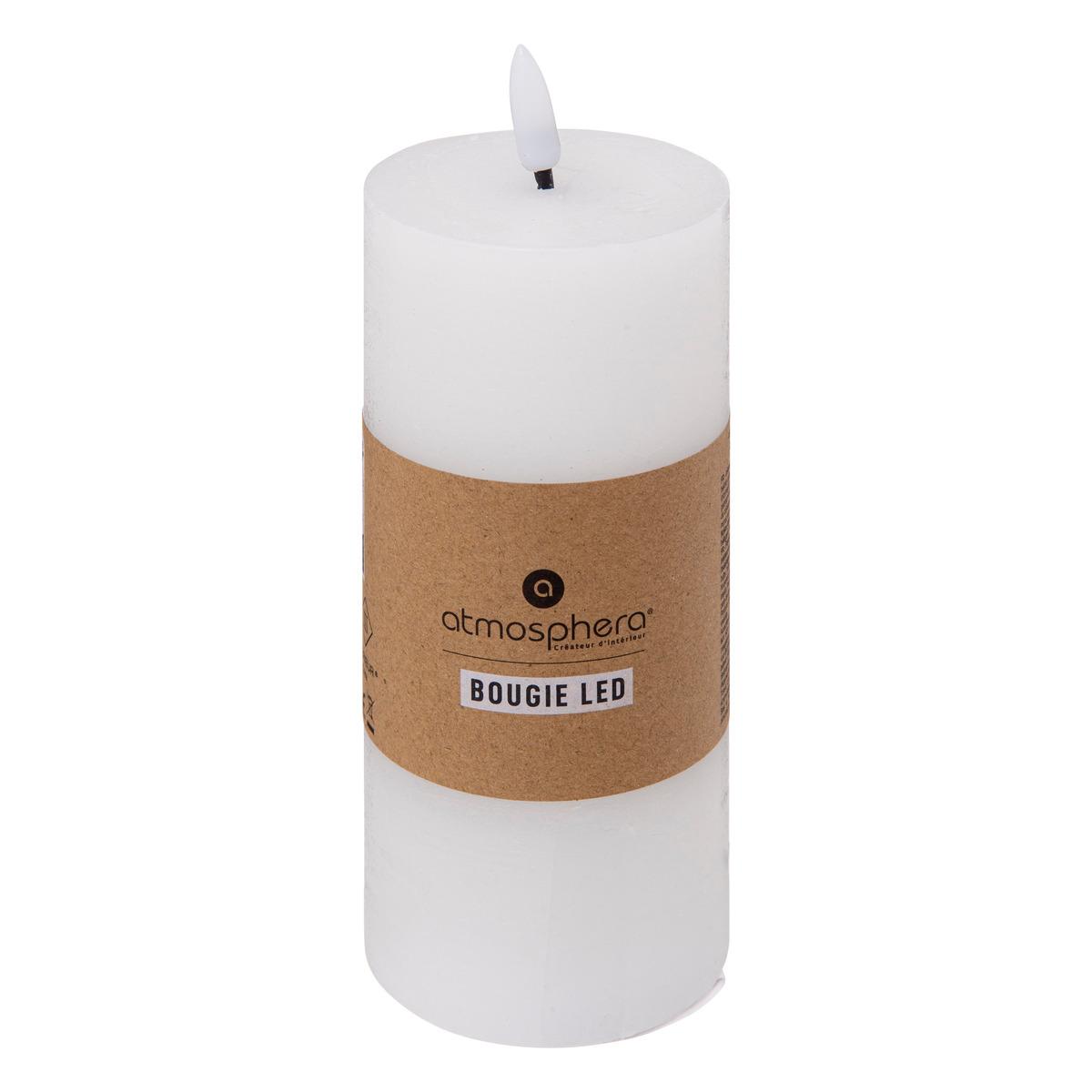 BOUGIE RONDE LED MOLIA BLANC 7X18CM