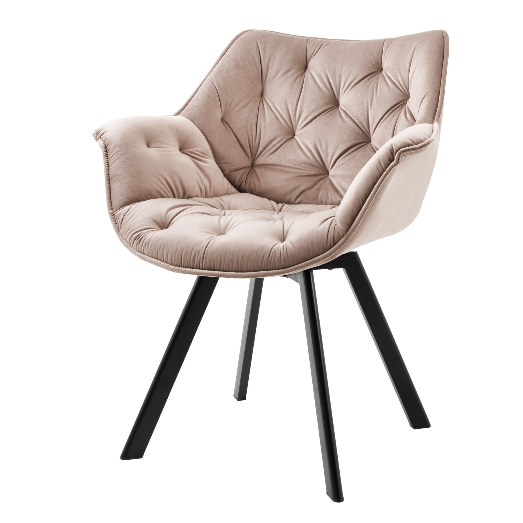 riess-ambiente Stuhl THE DUTCH COMFORT - drehbar grau Samt mit Armlehnen Modern Design Metallbeine