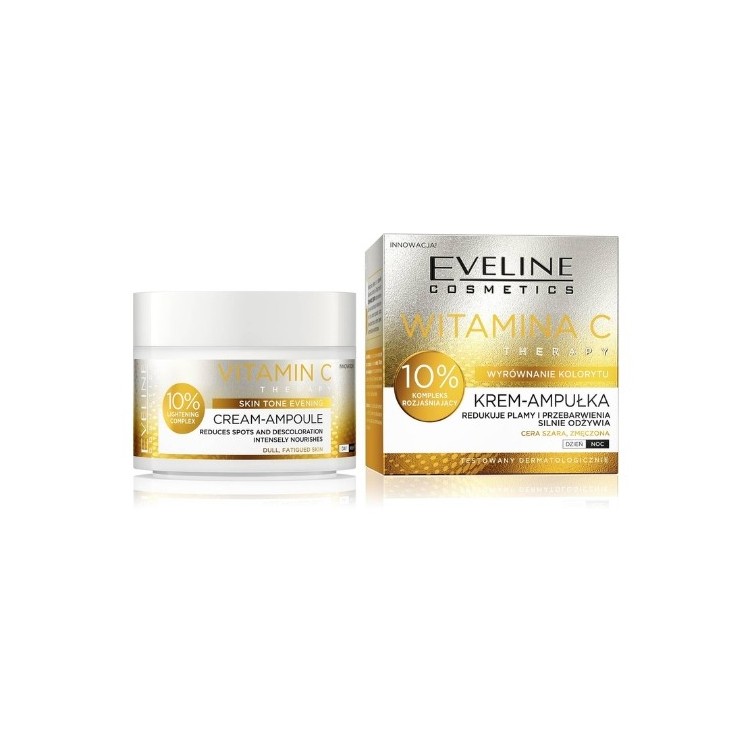 Eveline Vitamin C Therapy gleicht den Hautton aus. Ampulle Gesichtscreme 50 ml
