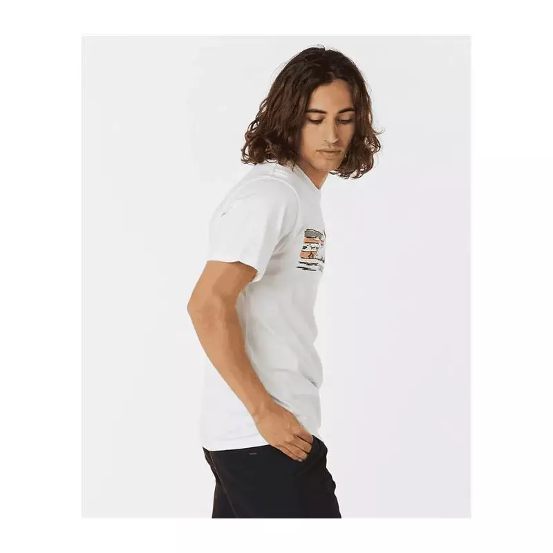 Teeshirt RIPCURL Down The Line Stripe S/S Tee Bone