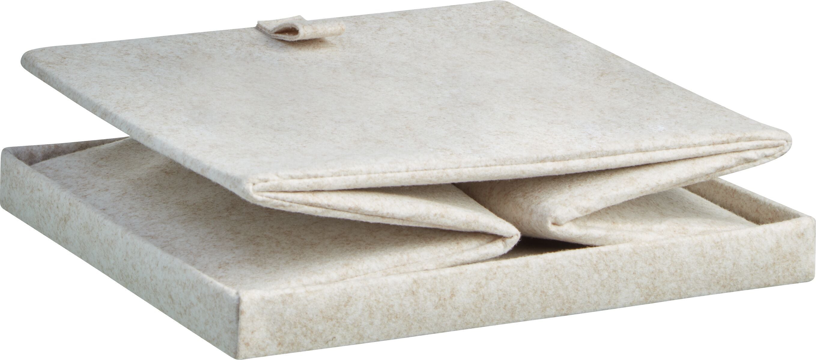 WILONA Filzbox beige 32x32x32 cm - Beige / B: 32.0 cm x T: 32.0 cm x H: 28.0 cm