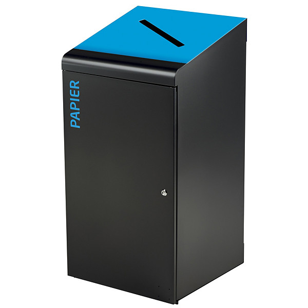 ROSSIGNOL Borne de tri selectif - 120 L - tripoz - tri papier - gris manganese / bleu ciel