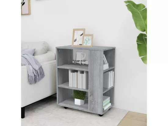 Armoire roulante Sonoma gris 60x35x75 cm Bois d'ingénierie