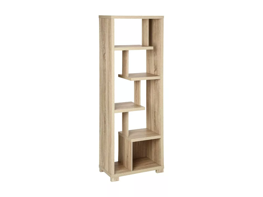 Bibliothèque Étagère 6 niveaux effet chêne naturel H 170 cm